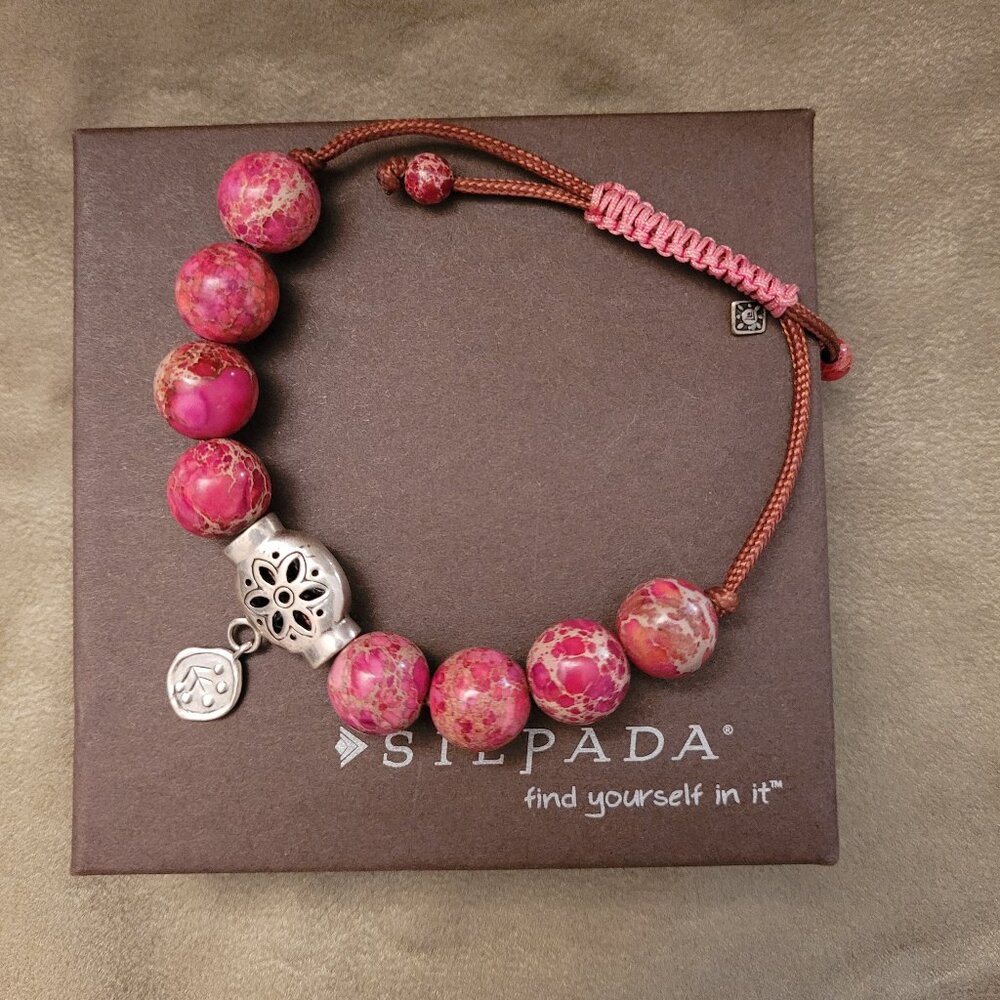 Silpada Jasper and Sterling Silver "Best Trend" Bracelet B2876